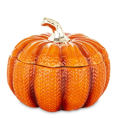 Pojemnik dekoracyjny w kształcie dyni 16x18x18 cm PUMPA pomarańczowy