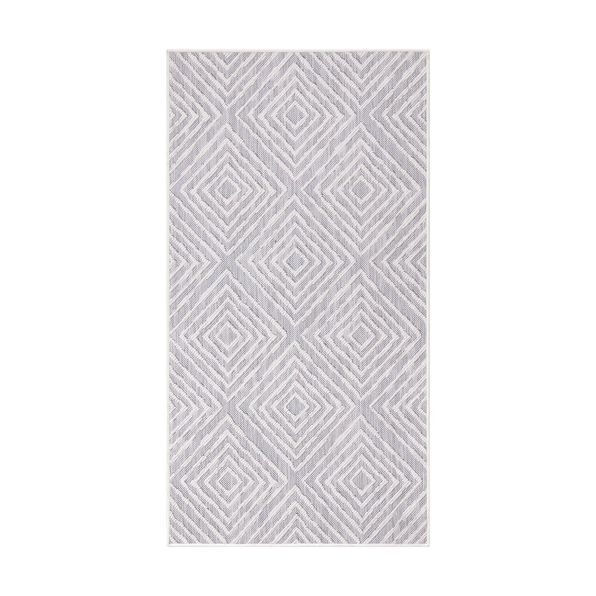 Dywan na zewnątrz i do wnętrz romby Sunny 4640 Szary Krem 160x230