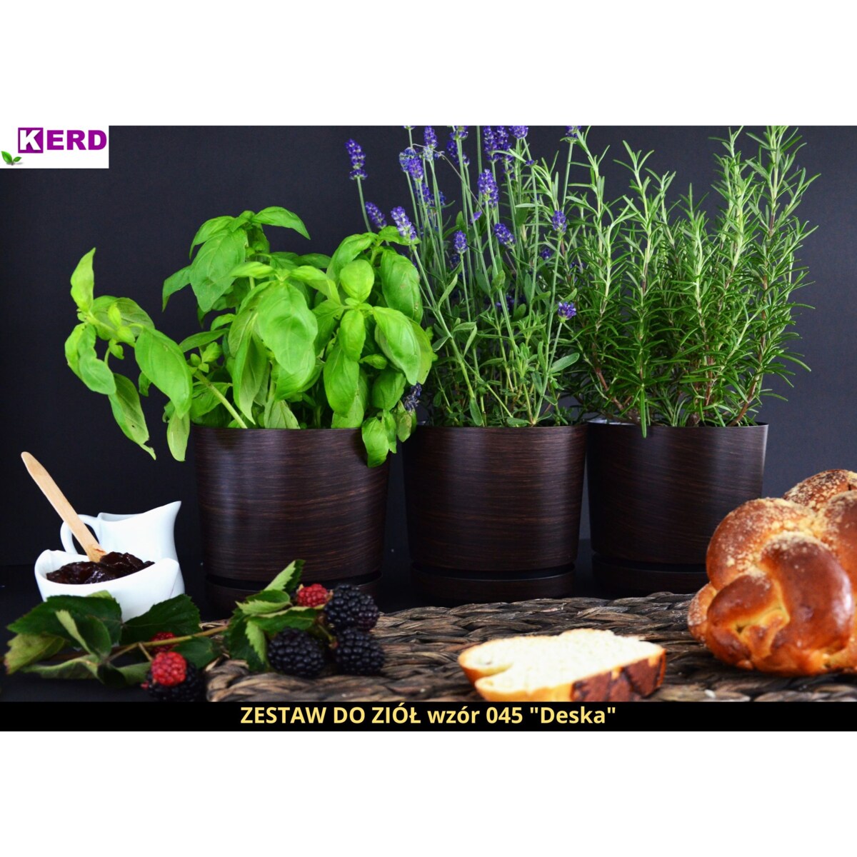 21 cm wzór DESKA * Doniczka z podstawką imitacja panelu wengedębowej deski styl naturalny drewnopodobna