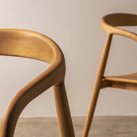 Krzesło drewniane LUSIA 80x57x59 cm naturalne zaokrąglone