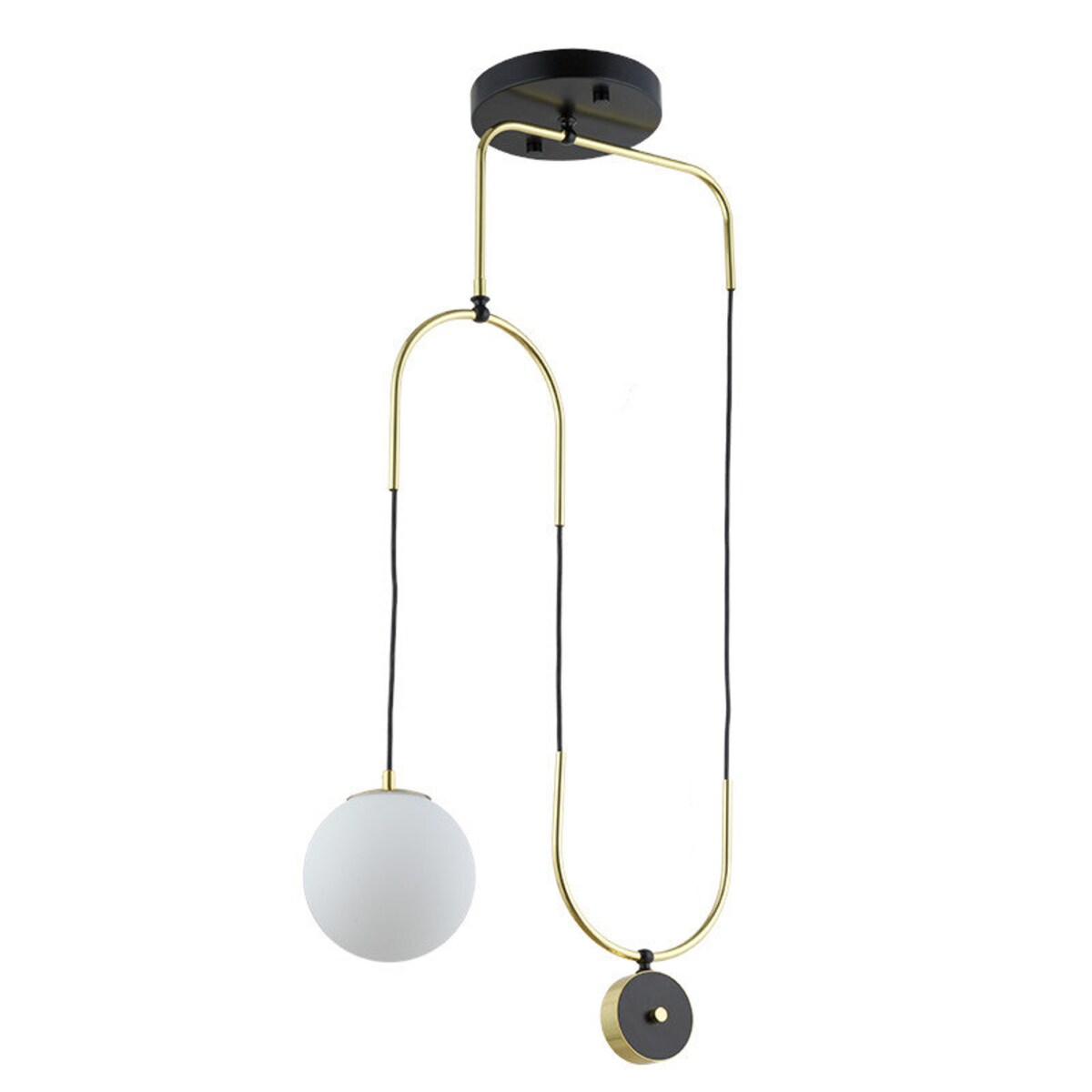 Lampa wisząca designerska BOLA zwis kula z przeciwwagą czarna