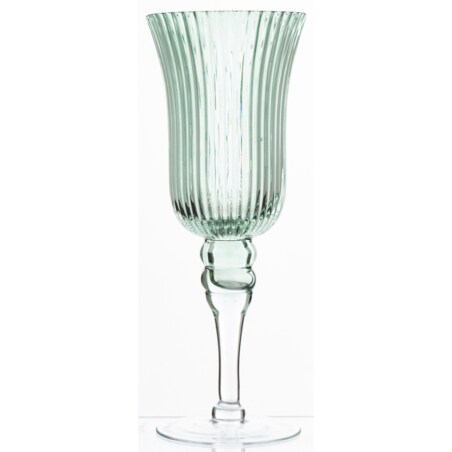 Świecznik szklany 30x11,5x11,5 cm FLOS zielony small