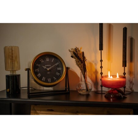 Czarny świecznik, metalowy, 30 cm