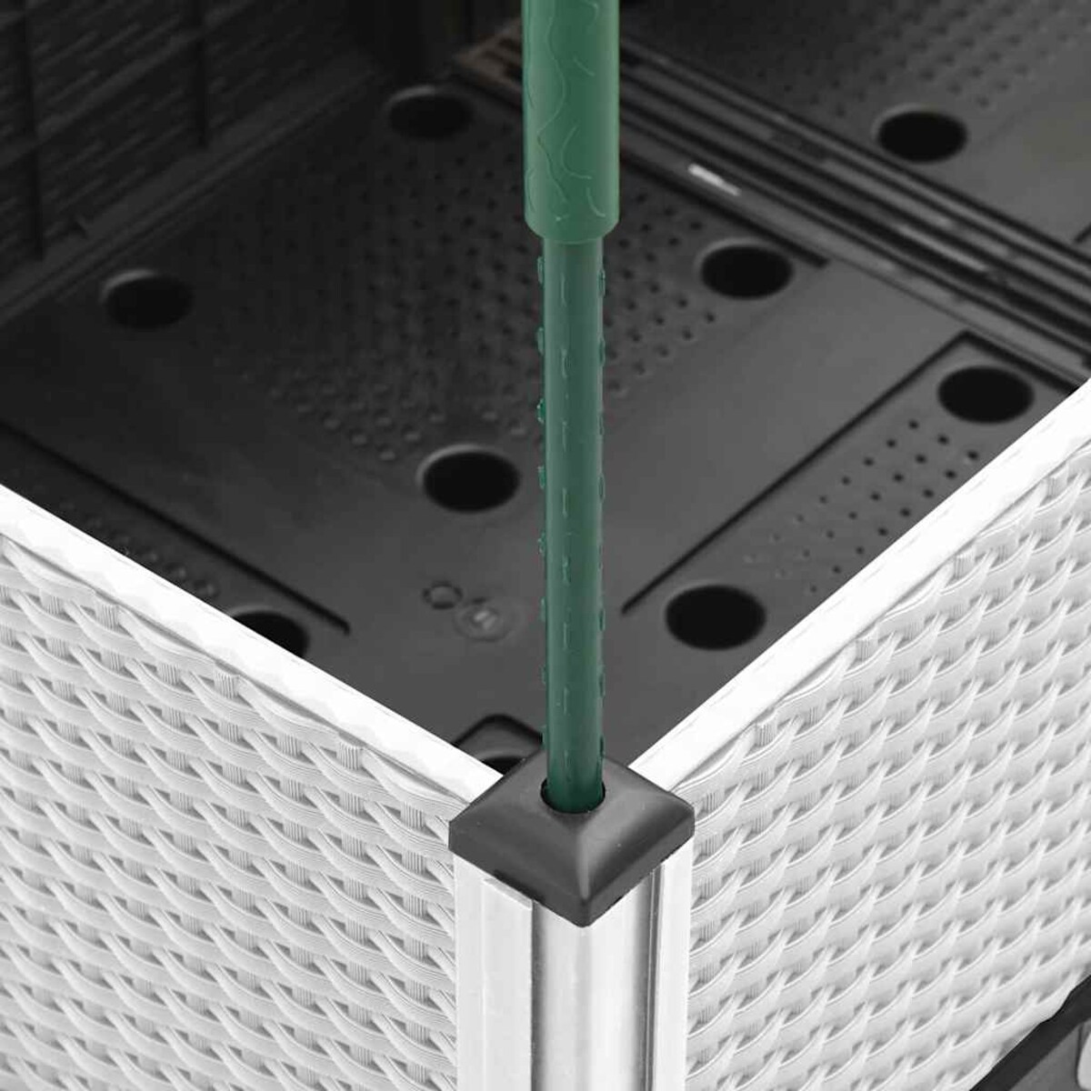 vidaXL Donica ogrodowa z kratką, biała, 200x160x142,5 cm, PP