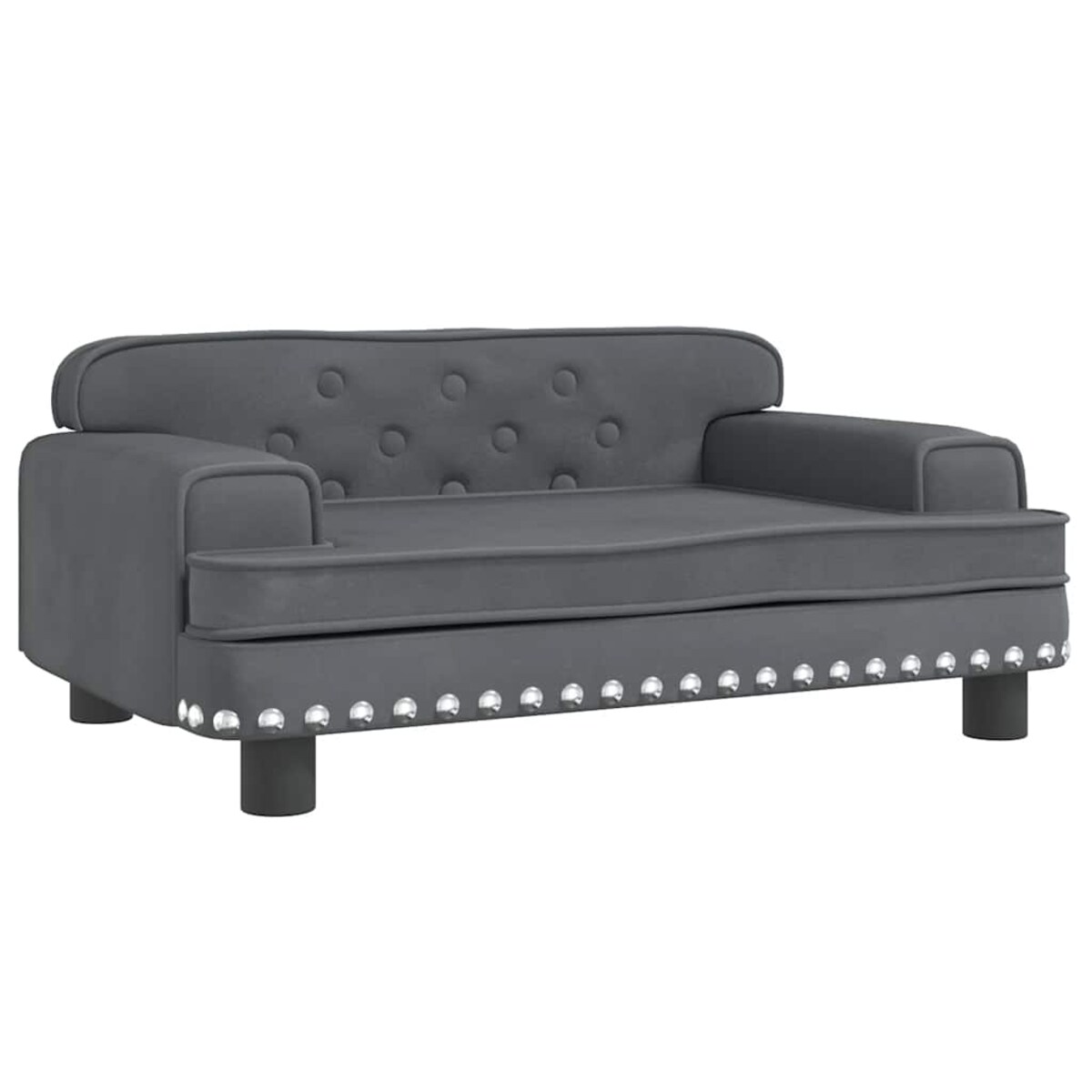 vidaXL Sofa dla dzieci, ciemnoszara, 70x45x30 cm, aksamit