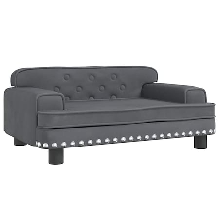 vidaXL Sofa dla dzieci, ciemnoszara, 70x45x30 cm, aksamit