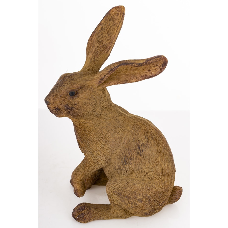 Dekoracja - siedzący zając 16,5x11,5x7 cm HARE brązowy mały