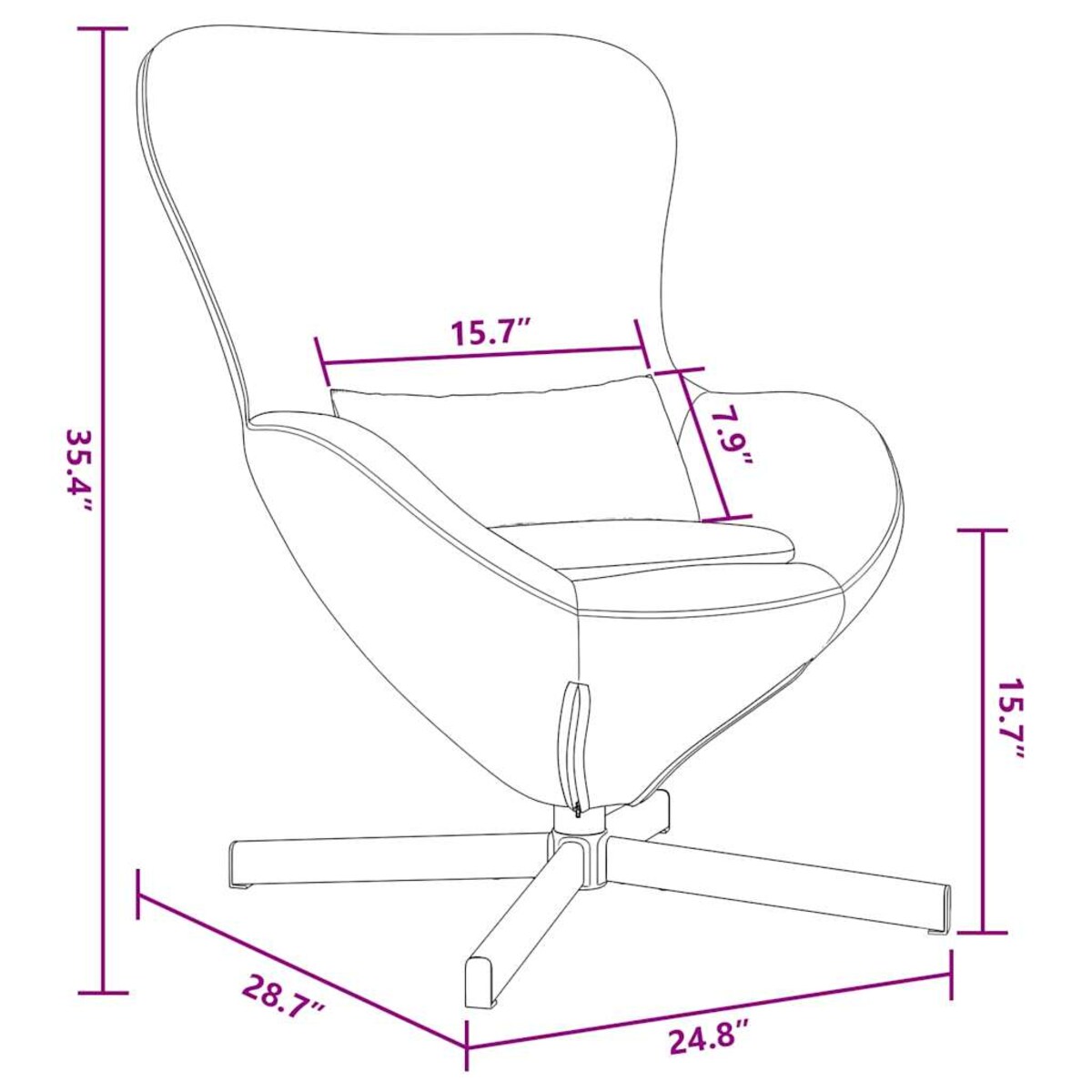 vidaXL Fotel jajo Czarny 63 x 73 x 90 cm Aksamit