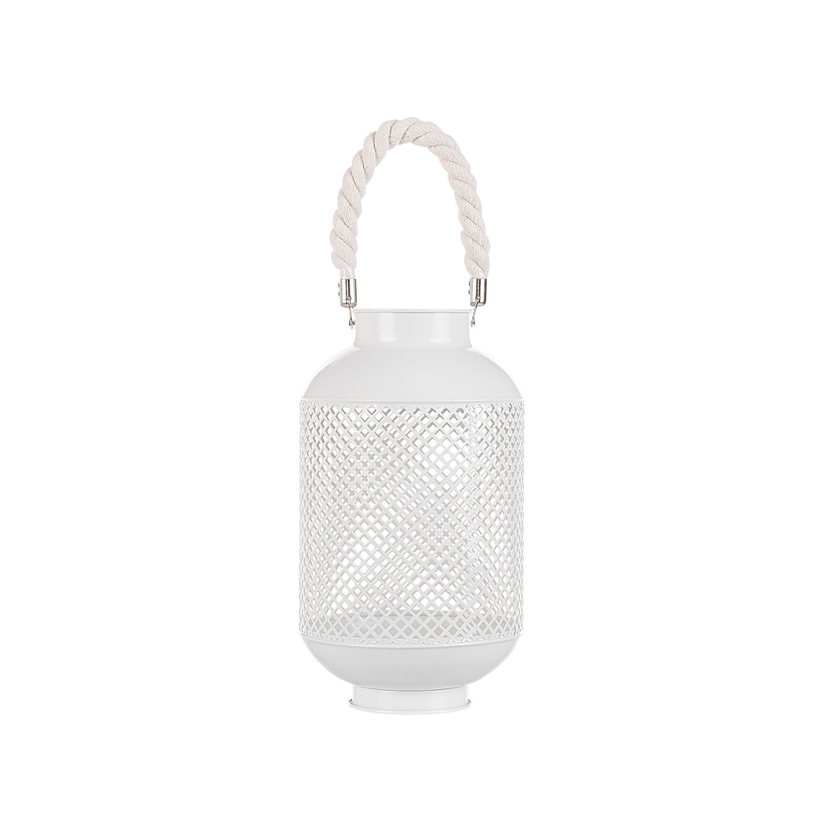 Lampion metalowy biały CORON