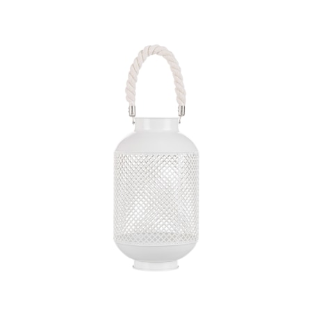 Lampion metalowy biały CORON