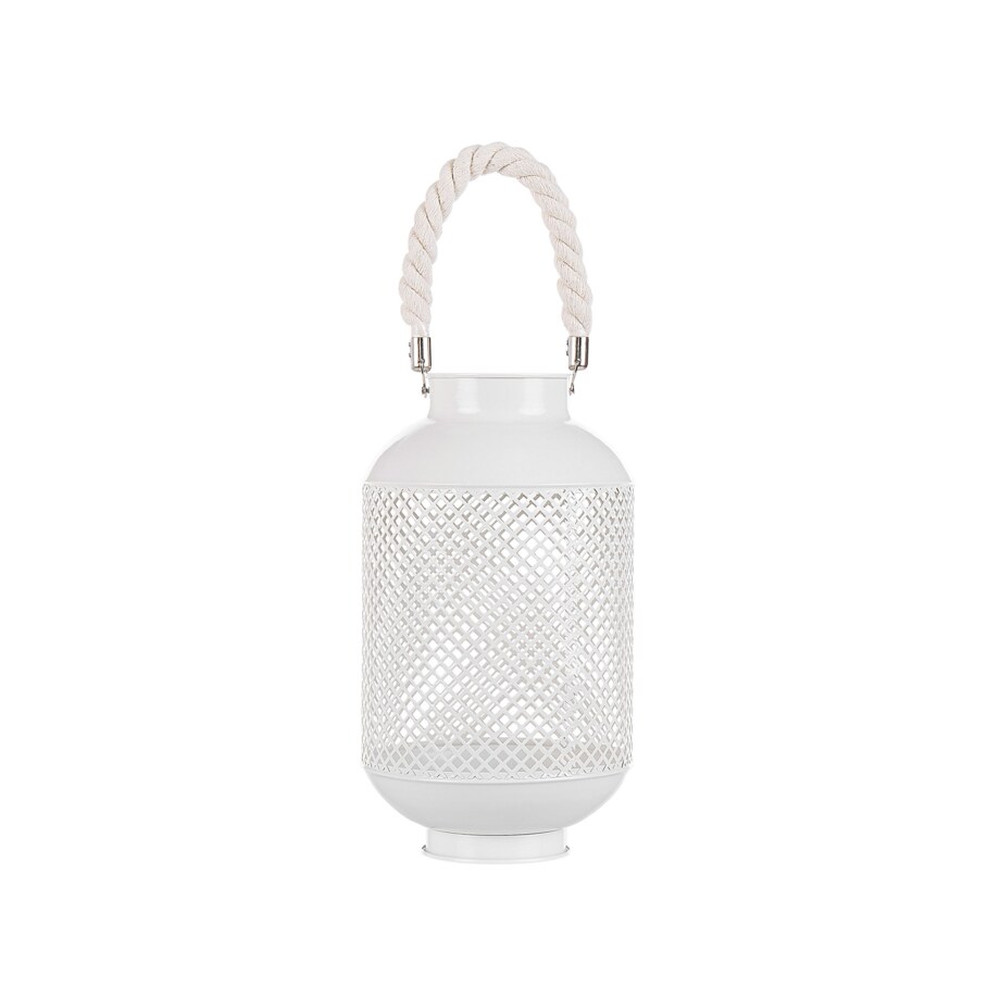 Lampion metalowy biały CORON