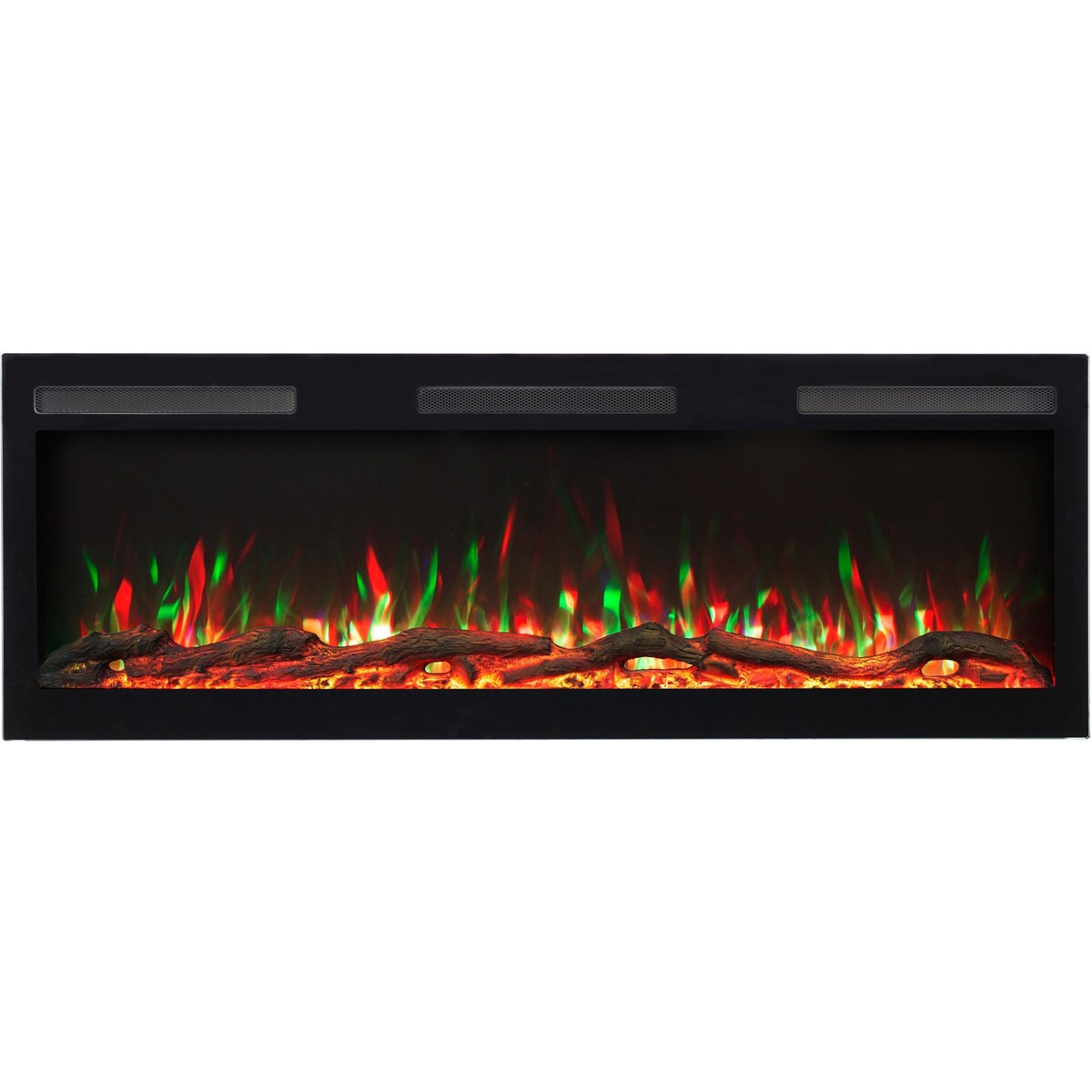 Kominek elektryczny AFLAMO Majestic 128 PRO - ścienny i do zabudowy - 128x45x13 cm - kominek LED z funkcją grzania 750/1500 W