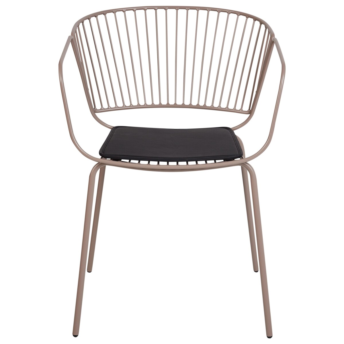 Zestaw 2 metalowych krzeseł do jadalni beżowy RIGBY