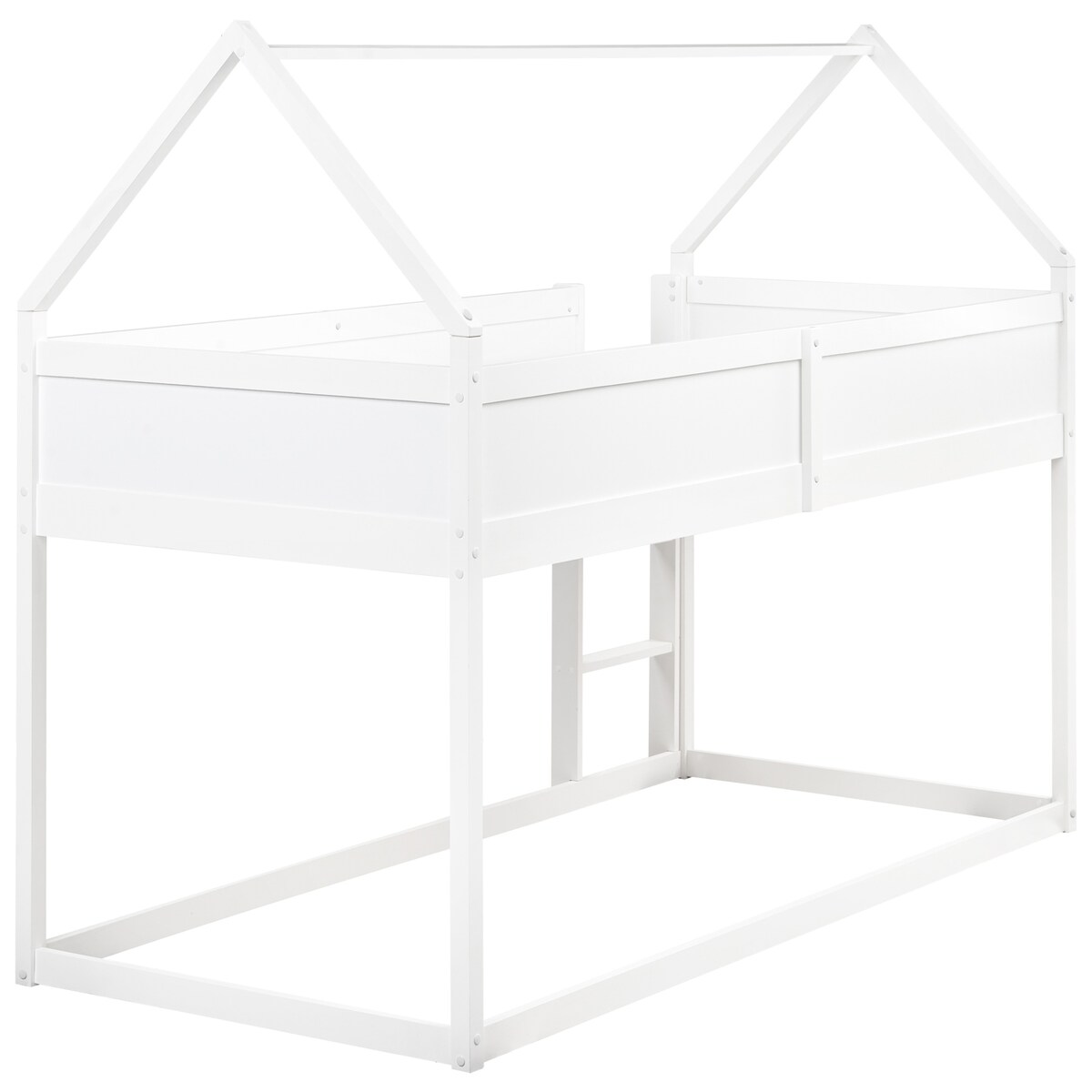 Łóżko na antresoli Domek Drewno sosnowe DIENNE 90 x 200 cm Biały