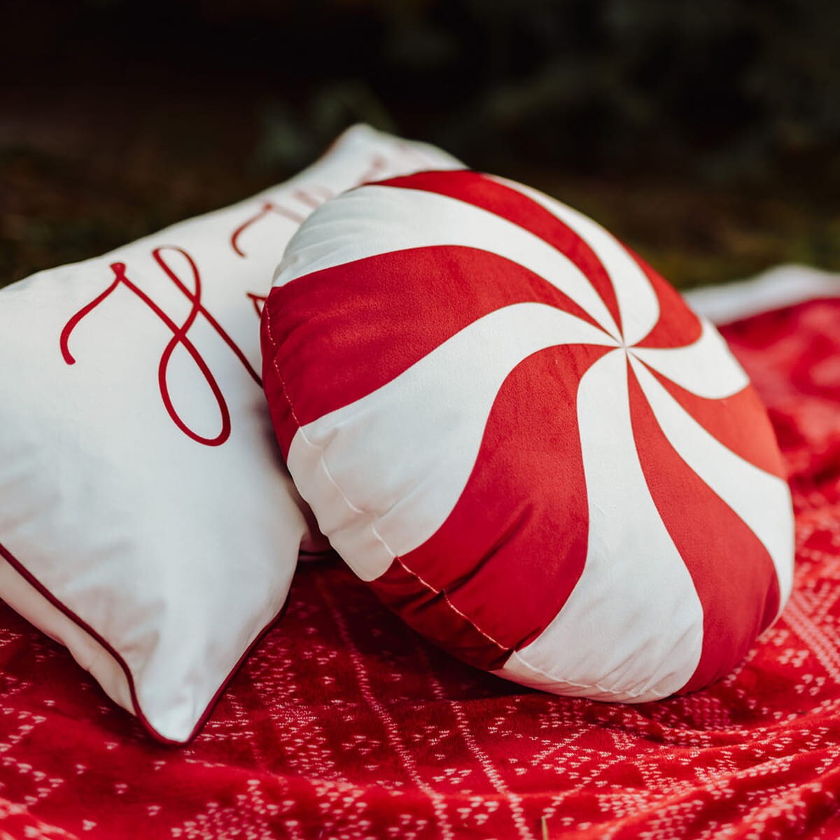 Poduszka XMAS wzór XM16 | Czerwony cukierek