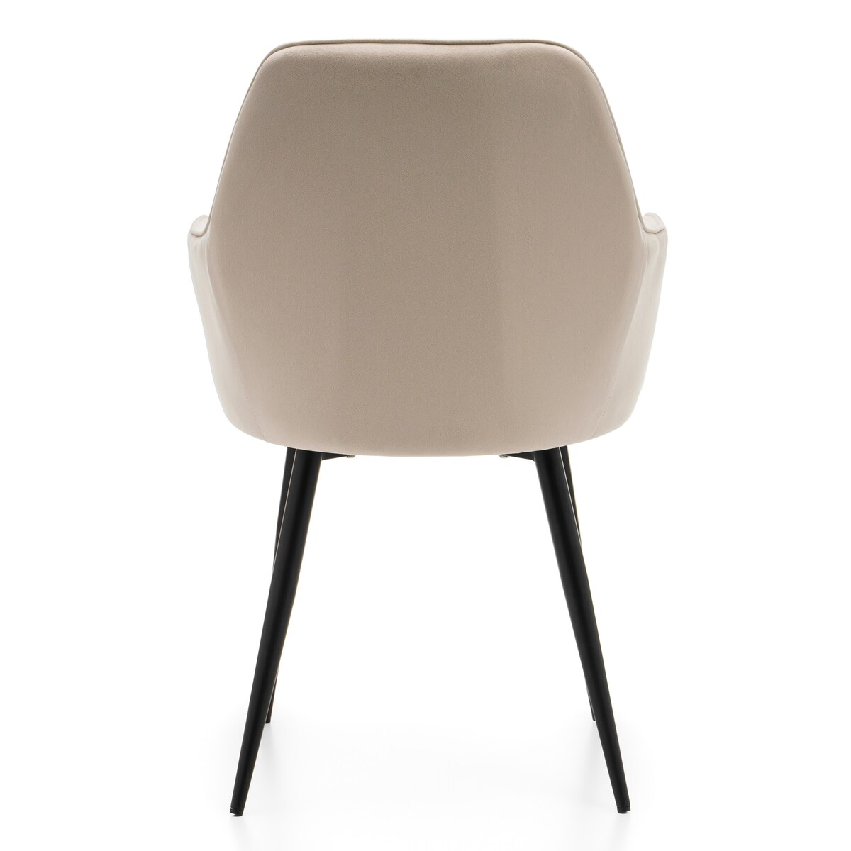 Krzesło tapicerowane EMILIA jasnobeżowa welur salon jadalnia