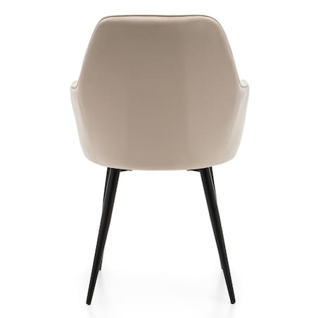 Krzesło tapicerowane EMILIA jasnobeżowa welur salon jadalnia
