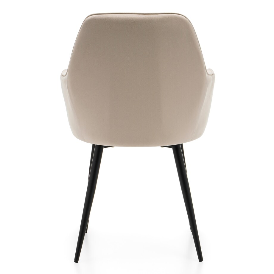 Krzesło tapicerowane EMILIA jasnobeżowa welur salon jadalnia