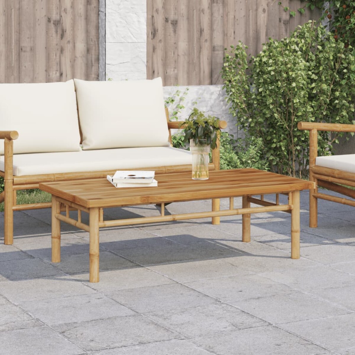vidaXL Stolik kawowy, 110x55x35 cm, bambusowy