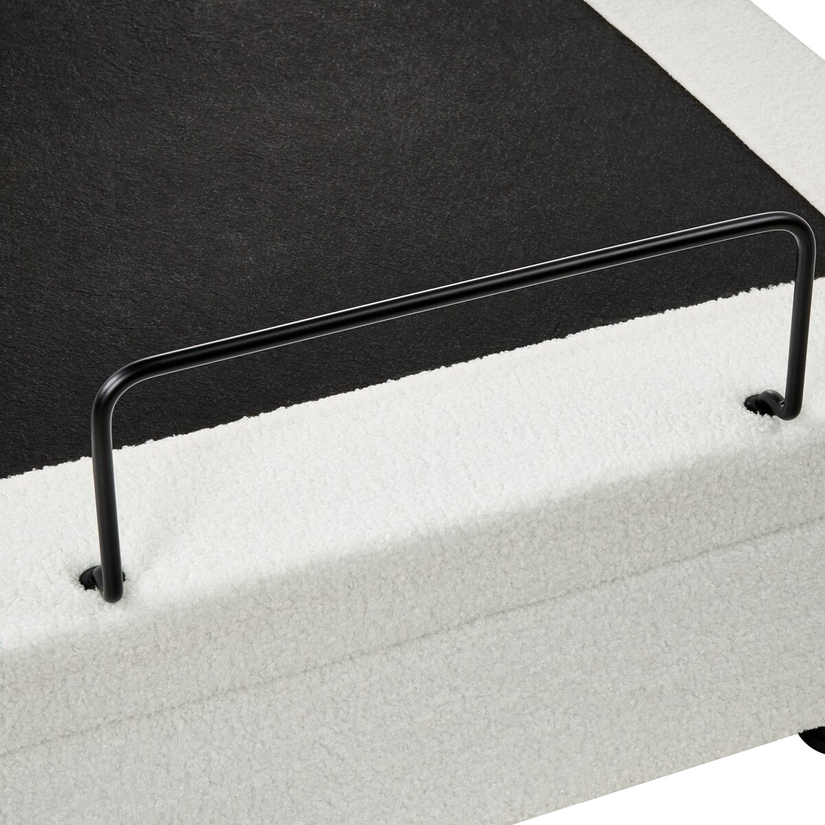 Łóżko regulowane bez zagłówka Boucle DUKE 90 x 200 cm Złamana biel