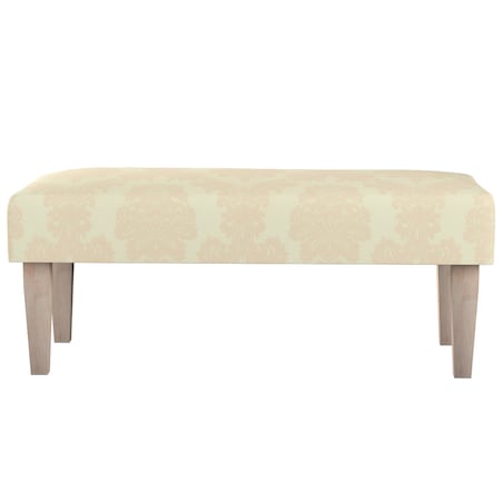 Ławka, liście akantu na tle ecru, 100 x 40 x 40 cm, Damasco