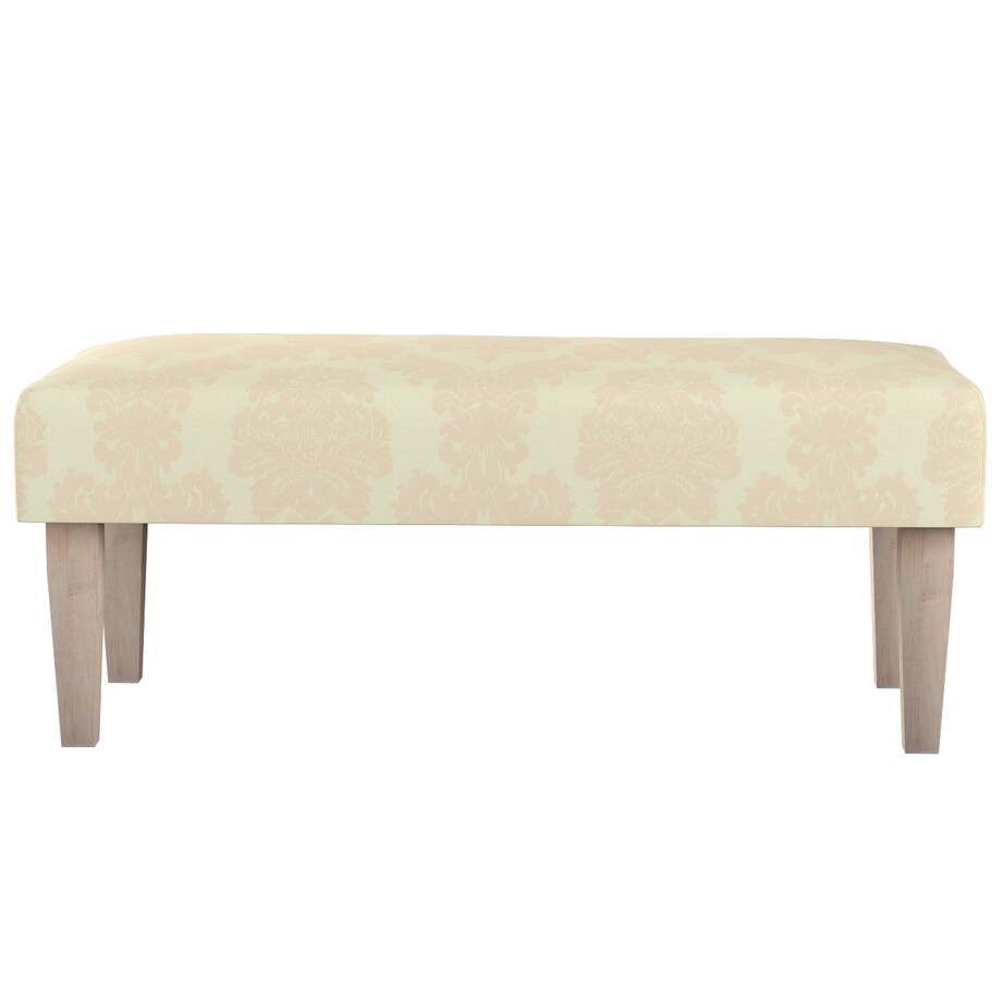 Ławka, liście akantu na tle ecru, 100 x 40 x 40 cm, Damasco