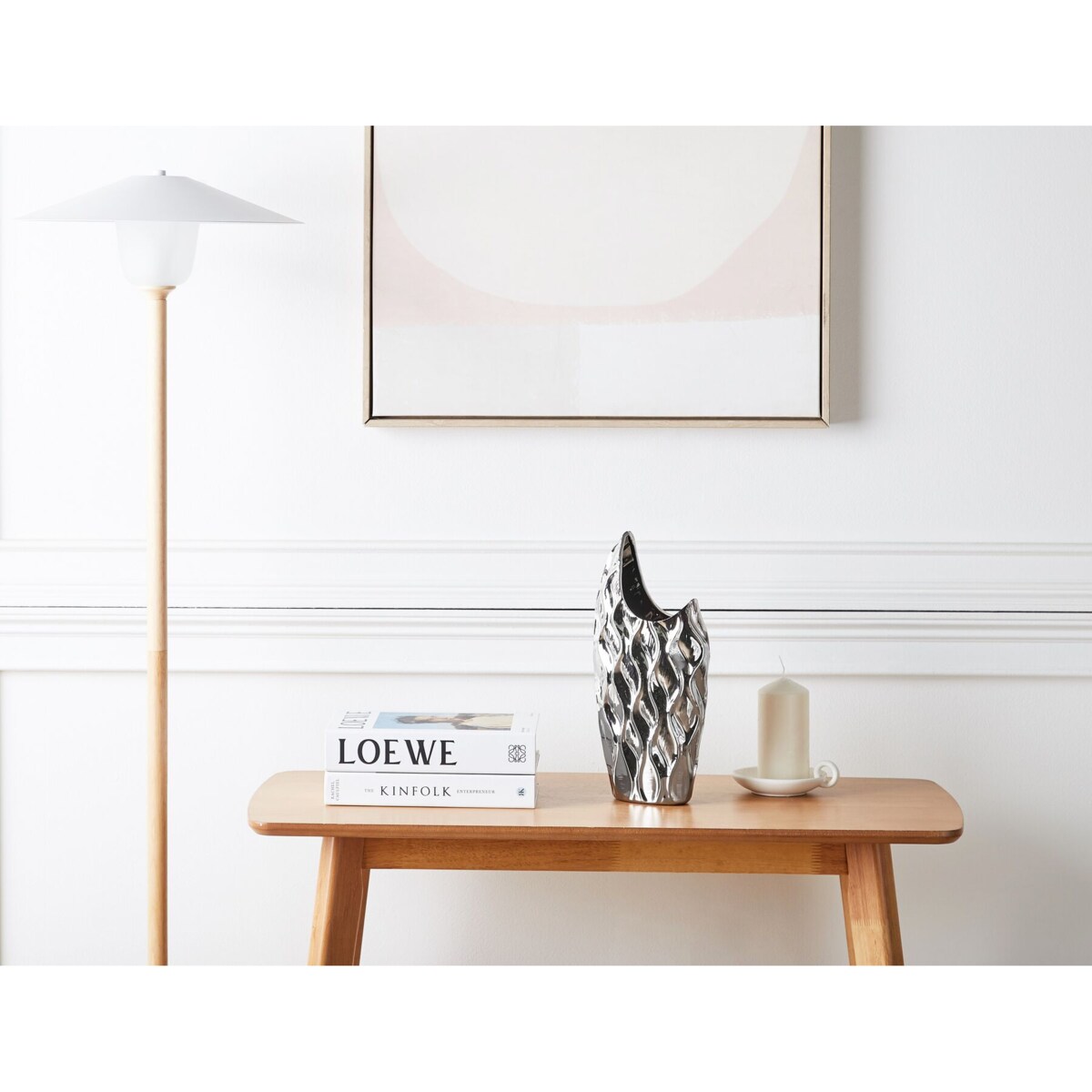 Wazon dekoracyjny ceramiczny srebrny HALUZA