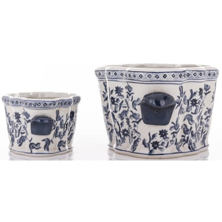 Osłonka 2 szt. ceramiczna 14,5x32x22 i 9,5x21x14 cm GHARA-VI podłużne