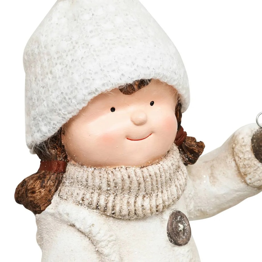 Figurka świąteczna Dziewczynka w czapce z latarnią 40 cm