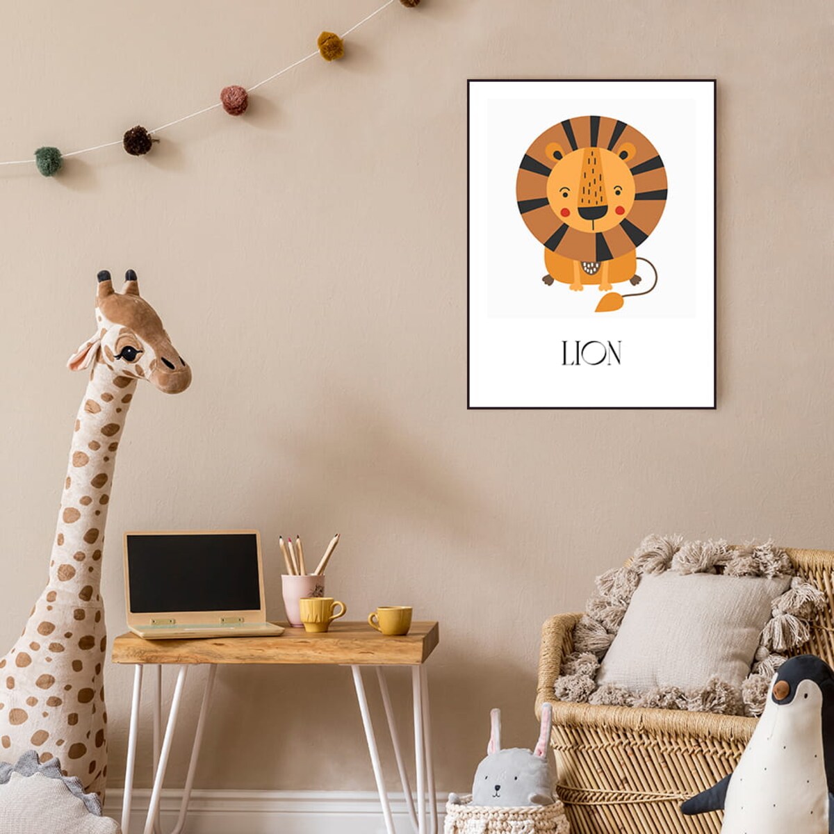 plakat zwierzaki z afryki lion 21x30 cm