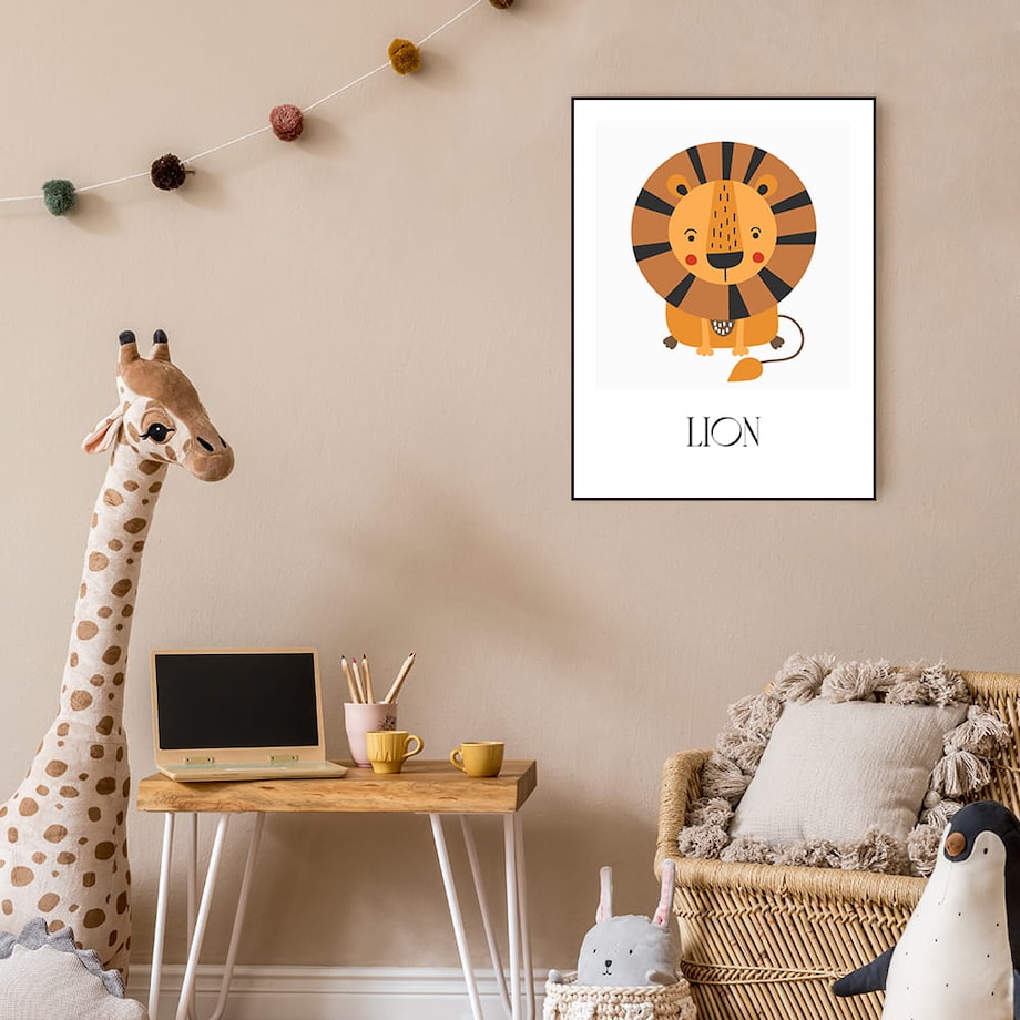plakat zwierzaki z afryki lion 21x30 cm