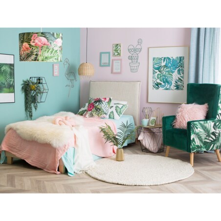 Łóżko tapicerowane 90 x 200 cm beżowe SENNEZ