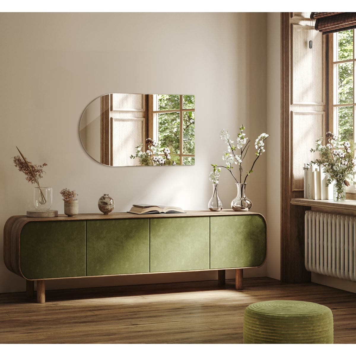 Lustro ścięty owal 40x70 cm