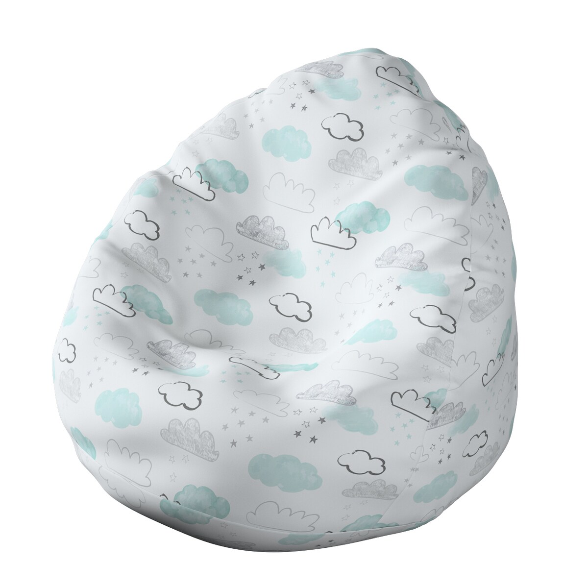 Worek do siedzenia Bowli, ecru-niebieski, Ø60 x 105 cm, Magic Collection