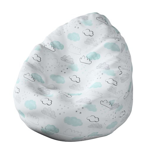 Worek do siedzenia Bowli, ecru-niebieski, Ø60 x 105 cm, Magic Collection