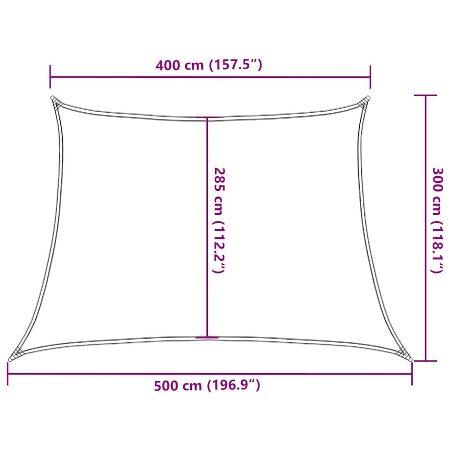 vidaXL Żagiel przeciwsłoneczny, 160 g/m², kolor taupe, 4/5x3 m, HDPE