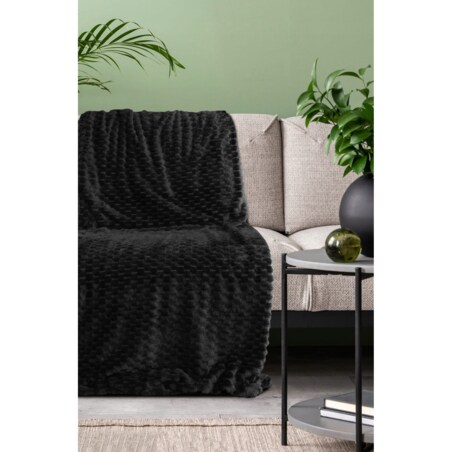 Narzuta Na Fotel 70x160 Design91 CINDY 6 czarny Eurofirany Tłoczony 3D