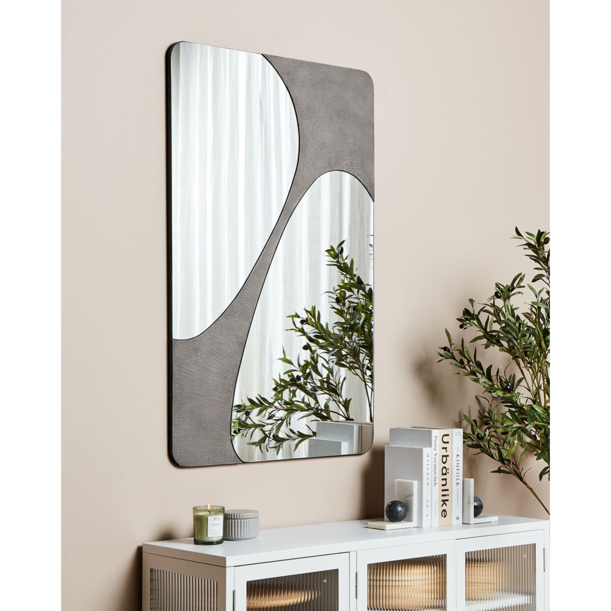 Lustro ścienne ORMES 70 cm 110 cm Szary