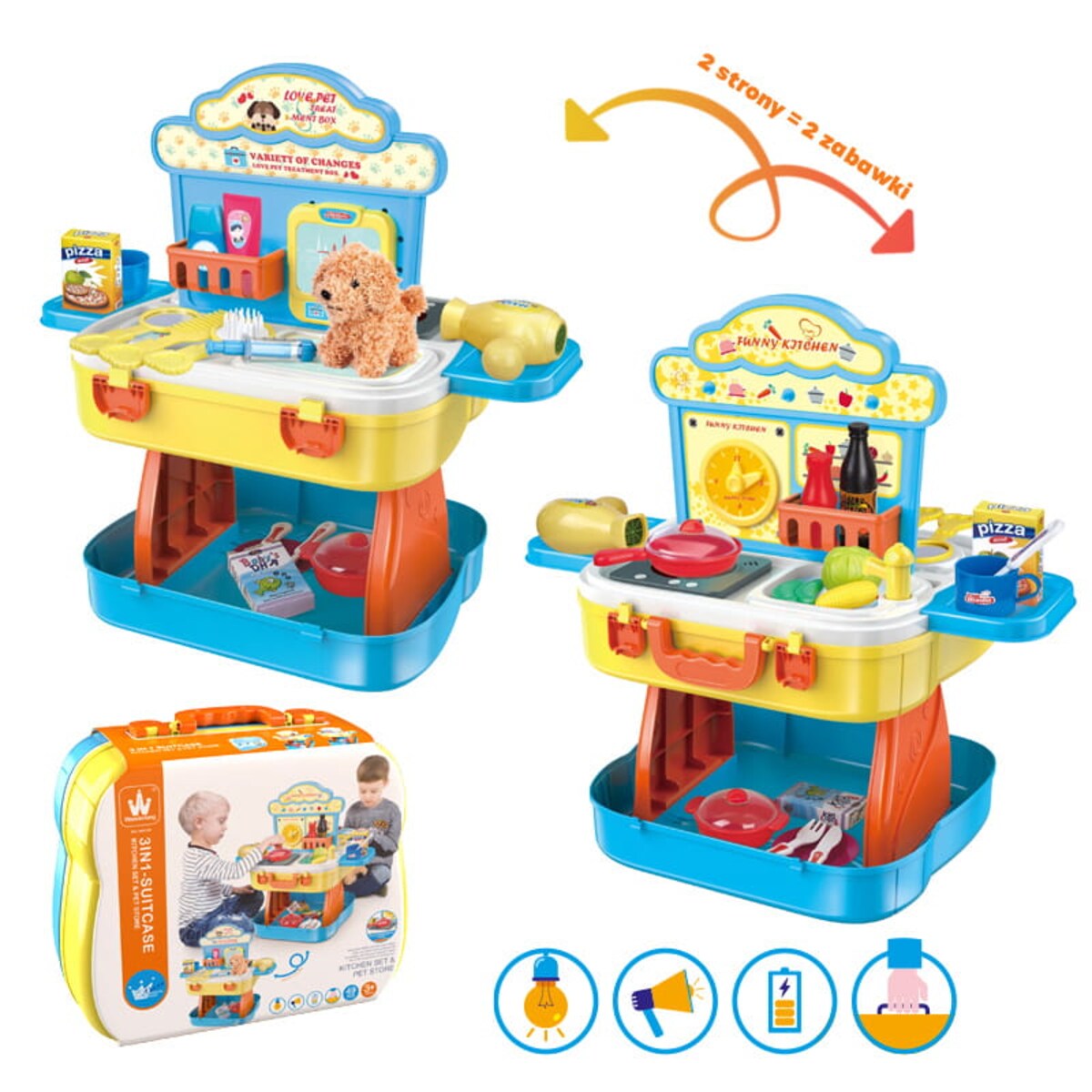 Kuchnia i salon SPA dla zwierząt - zabawa dla dzieci