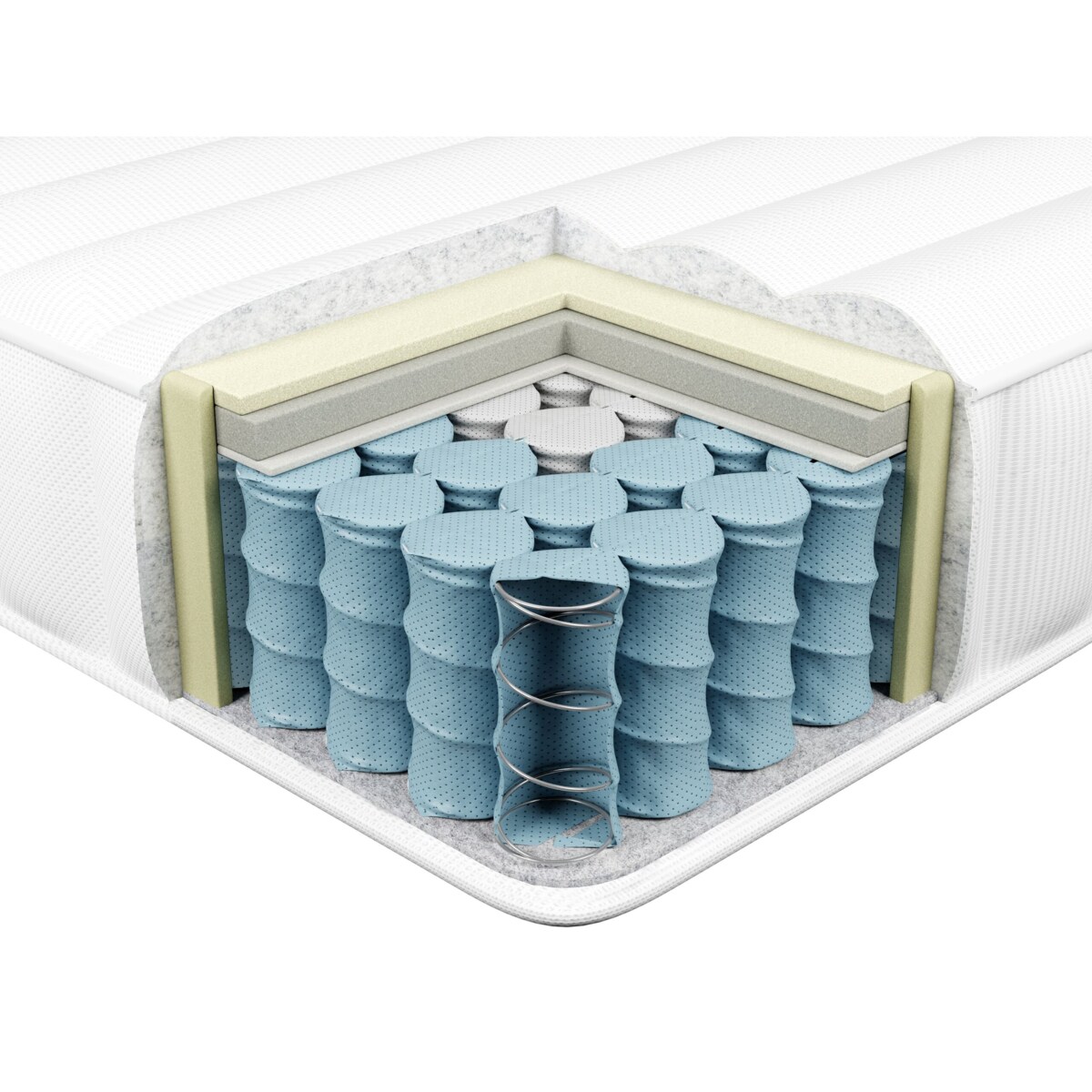 Materac kieszeniowy z pianką termoelastyczną SILENT HYBRID 7 PLUS H3/4 twardy 140 x 200 cm