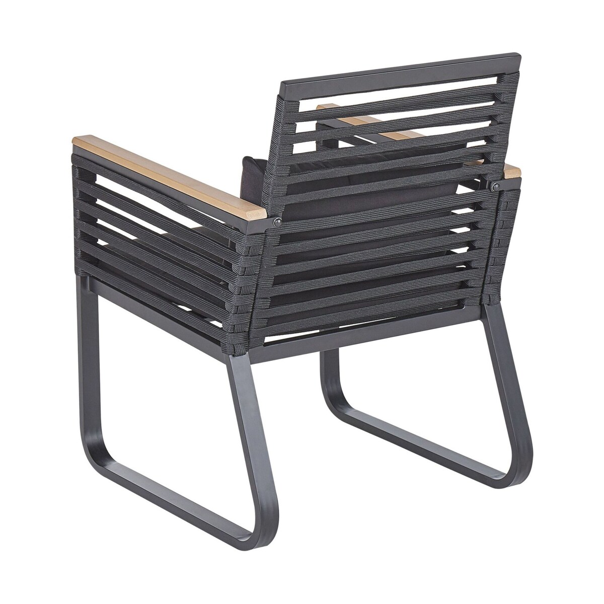 Krzesło ogrodowe Zestaw 2 Metal Czarny CANETTO