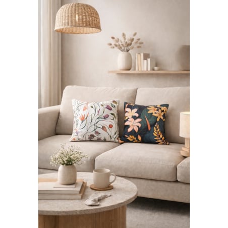 Poszewka dekoracyjna o motywie roślinnym 45x45