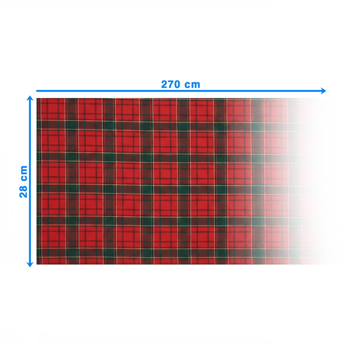 Bieżnik Świąteczny Na Stół 270x28 cm Serwetka Świąteczna Dekoracyjna Krata