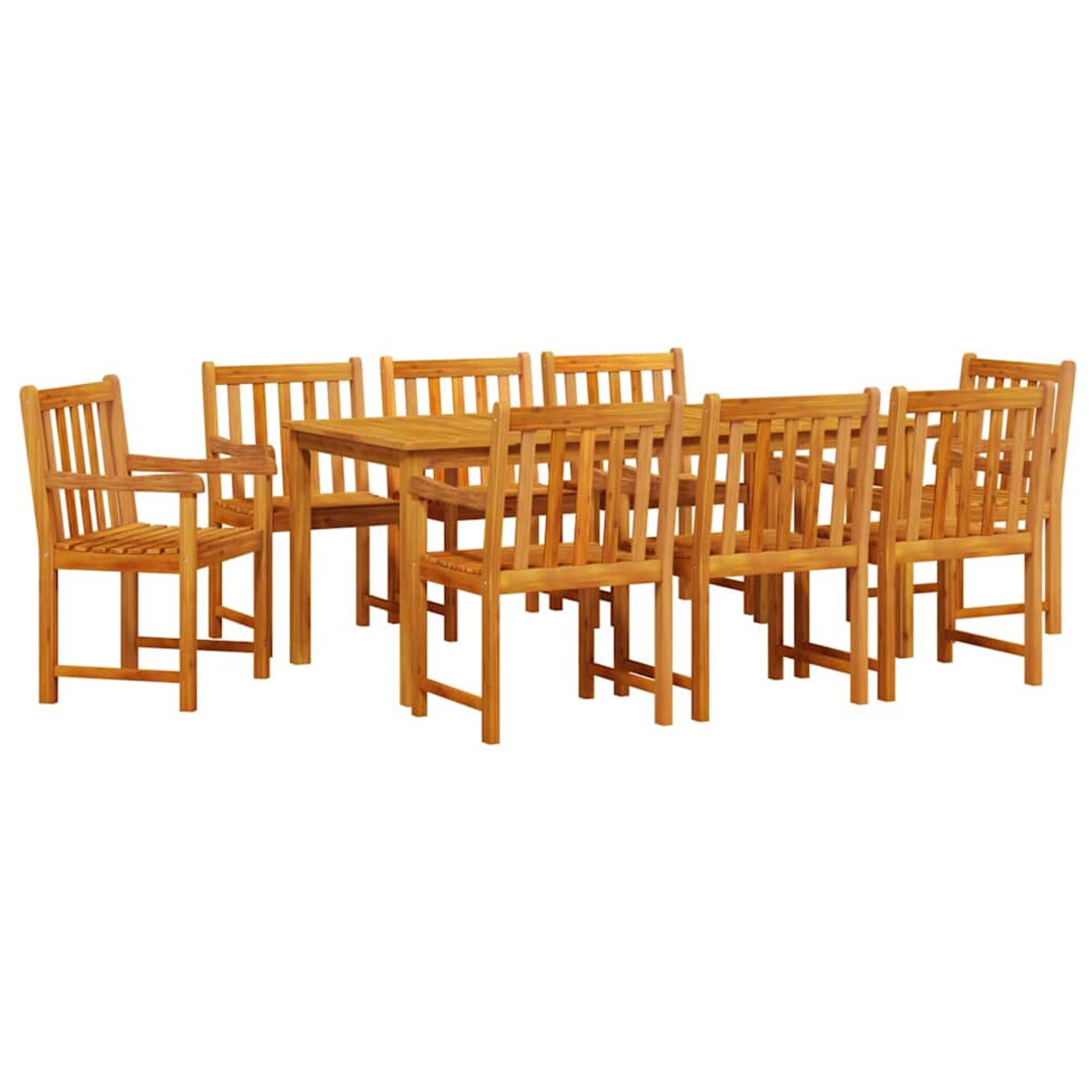 vidaXL Zestaw do jadalni w ogrodzie 9 pcs Brązowy lite drewno akacjowe
