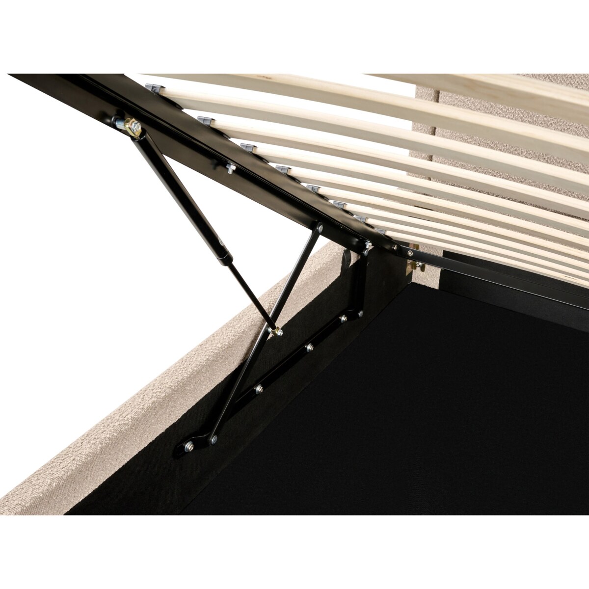 Łóżko z pojemnikiem Boucle QUILLIEN 160 x 200 cm Beżowy