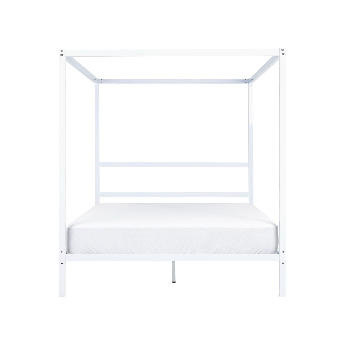 Łóżko metalowe z baldachimem 160 x 200 cm białe LESTARDS
