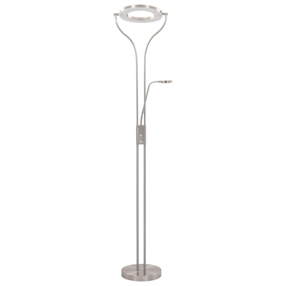 vidaXL Lampa stojąca, 18 W, srebrna, 180 cm, przyciemniana
