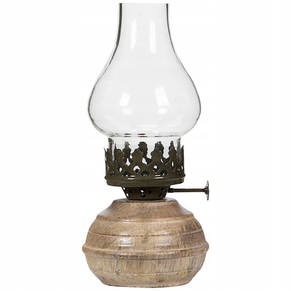 LAMPION ŚWIECZNIK TEALIGHT LAMPA NAFTOWA DREWNIANY DO DOMU SALONU 20cm