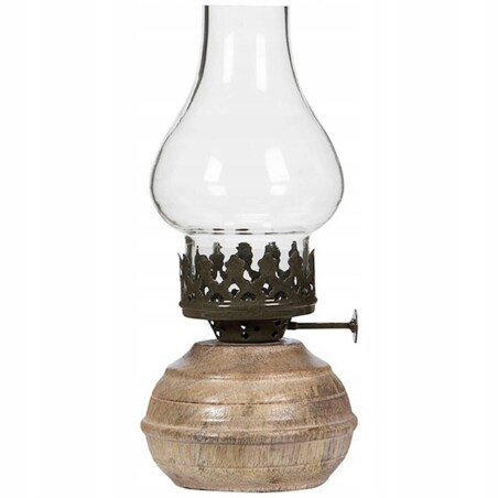 LAMPION ŚWIECZNIK TEALIGHT LAMPA NAFTOWA DREWNIANY DO DOMU SALONU 20cm