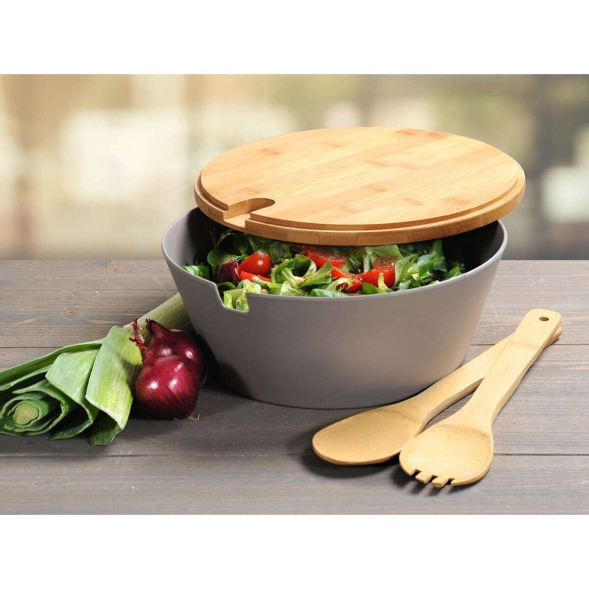 Miska na sałatkę, Ø 26 cm, z pokrywką i akcesoriami, KESPER